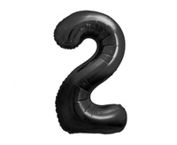 Balon foliowy B&C, cyfra 2, matowa czarna, 85 cm