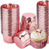 Papilotki do muffinek kubeczki RÓŻOWE METALICZNE 50 szt.