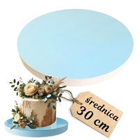 Sztywny gruby podkład pod tort styrodur śr. 30 JASNY NIEBIESKI