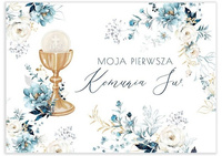 Opłatek na tort PIERWSZA KOMUNIA ŚWIĘTA WZ.XXVIII