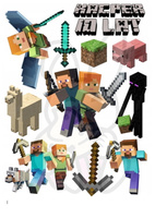 Wydruk jadalny opłatek na tort MINECRAFT WZ.VI