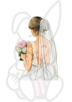 Wydruk jadalny opłatek na tort DZIEWCZYNA Z WELONEM ŚLUB PANIEŃSKI