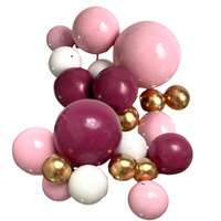 Toppery na tort kule na piku FUKSJOWO ZŁOTO BIAŁO RÓŻOWE