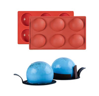 Silikonowa forma do pralin monoporcji żelki PÓŁKULE śr. 6,5cm 6 gniazd