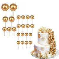 Toppery na tort kule na piku ZŁOTE wz.VII