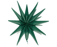 #BFK Balon foliowy Gwiazda 3D zieleń butelkowa, 50x46cm