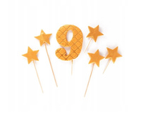 Dekoracja topper na tort cyfra 9 ZŁOTY Slado