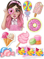 Opłatek na tort NASTOLATKA URODZINY LODY LIZAK