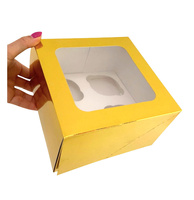 Pudełko na 4 muffinki babeczki 18x18x10 cm ZŁOTE