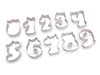 Zestaw foremek wykrawaczek cyferki 0-9 ZWIERZAKI 7,5 cm