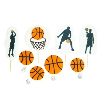 Dekoracje cukrowe figurki na tort KOSZYKÓWKA PIŁKA 2D  