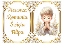 Opłatek na TORT PIERWSZA KOMUNIA ŚWIĘTA WZ.XLI