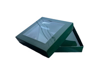 Pudełko z okienkiem na pierniczki 19x19x3,5 cm BUTELKOWA ZIELEŃ