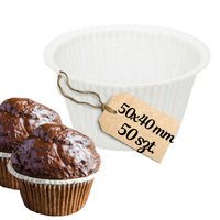 Papilotki na muffinki 50x40 mm BIAŁE 50 szt.