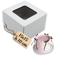 Pudełko na BENTO TORT z okienkiem 15x15x10cm