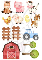 Wydruk jadalny opłatek na tort FARMA ZWIERZĄTKA A4 WZ. I