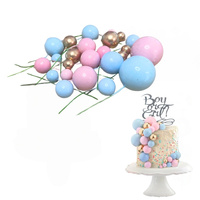 Toppery na tort kule na piku ZŁOTO-NIEBIESKO-RÓŻOWE