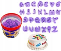 Foremki wykrawaczki do tworzenia dekoracji z masy cukrowej ALFABET DISNEY 26 szt.