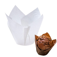 Papilotki do muffinek tulipan BIAŁE 50x80 mm 50 szt.