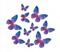 Dekoracja waflowa na tort muffinki MOTYLKI NIEBIESKIE 10 szt. Rose Decor