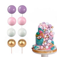 Toppery na tort kule na piku ZŁOTO FIOLETOWO BIAŁO RÓŻOWE