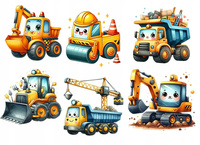 Opłatek na tort MASZYNY BUDOWLANE WZ.II