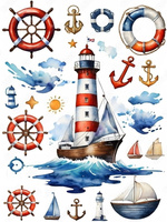Opłatek na tort MORZE OCEAN MARYNISTYCZNY WZ.I
