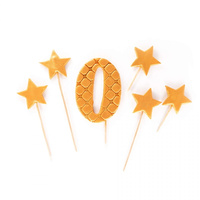 Dekoracja topper na tort cyfra 0 ZŁOTY Slado