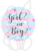 Wydruk jadalny opłatek na tort gender reveal GIRL OR BOY BABY SHOWER WZ. I