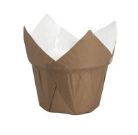 Papilotki do muffinek tulipany BRĄZOWE 20 szt. Party Pal