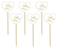 #DEI Pikery Serduszko z gołąbkiem, 6 szt.