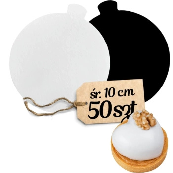 Bankietówka podkład pod monoporcję CZARNO BIAŁA 10 cm 50 szt.