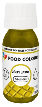 Barwnik do czekolady i mas tłustych JASNY ŻÓŁTY 18 ml Food Colours