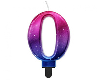 #SC7 Świeczka B&C cyferka 0, Night Sky, metaliczna, 8 cm
