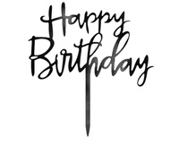 Topper na tort Happy Birthday CZARNY Part Pal