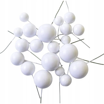 Dekoracja topper KULECZKI na piku 20 szt. BIAŁE