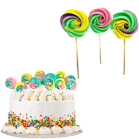 Lizak bezowy na tort MIX ŻÓŁTY RÓŻ MIĘTA FIOLETOWY Slado