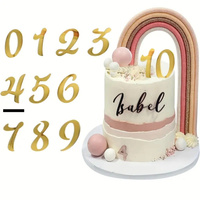 Topper na tort cyfra 4 CZTERY CZWÓRKA 6x3,5 cm