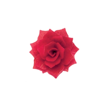 Dekoracja waflowa Różyczka Rozalia CZERWONY 3 szt. Rose Decor