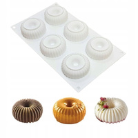 Forma silikonowa do monoporcji PRĄŻKOWANA 28,5x17 cm 6 gniazd