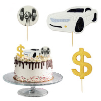 Zestaw cukrowych dekoracji na tort BUSINESS BIAŁY Slado