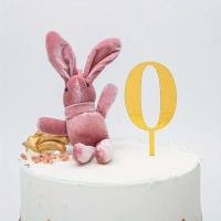 Topper na tort ZŁOTY cyfra 0 ZERO 11x4 cm