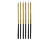 Świeczki urodzinowe Platinum, złote, wys. 14.5 cm, 6 szt.