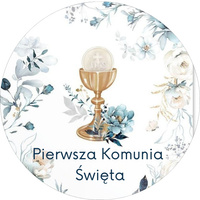 Opłatek na tort PIERWSZA KOMUNIA ŚWIĘTA WZ.XXXII