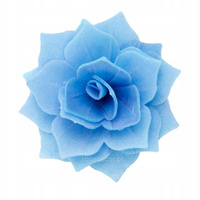 Dekoracja waflowa Różyczka Rozalia NIEBIESKA 3 szt. Rose Decor