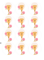 Opłatek na muffinki PIERWSZA KOMUNIA ŚWIĘTA WZ.III