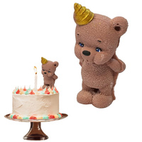 Figurka MIŚ Z CZAPECZKĄ 10 cm BRĄZOWY Slado