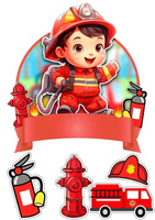 Opłatek na tort STRAŻ POŻARNA STRAŻAK WZ.III