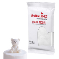 Lukier plastyczny masa cukrowa do modelowania figurek na tort BIAŁA 250g Saracino