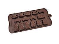 Forma silikonowa do dekoracji z masy cukrowej, czekolady ZABAWKI - KLOCEK, KONIK BUJANY, AUTKO, MIŚ 21x11 cm